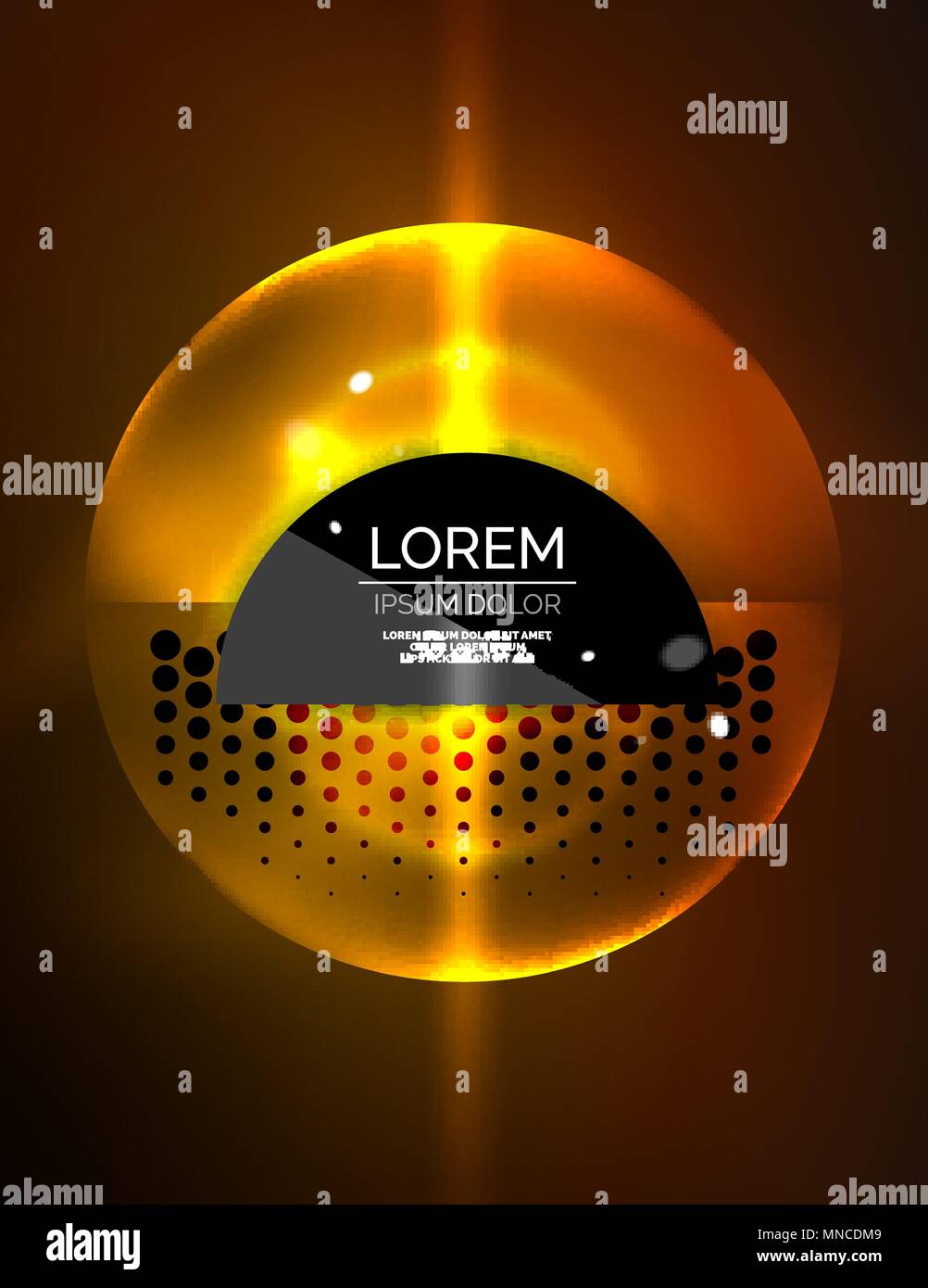 Round shapes, neon glowing trasparent elements. Vector abstract ...