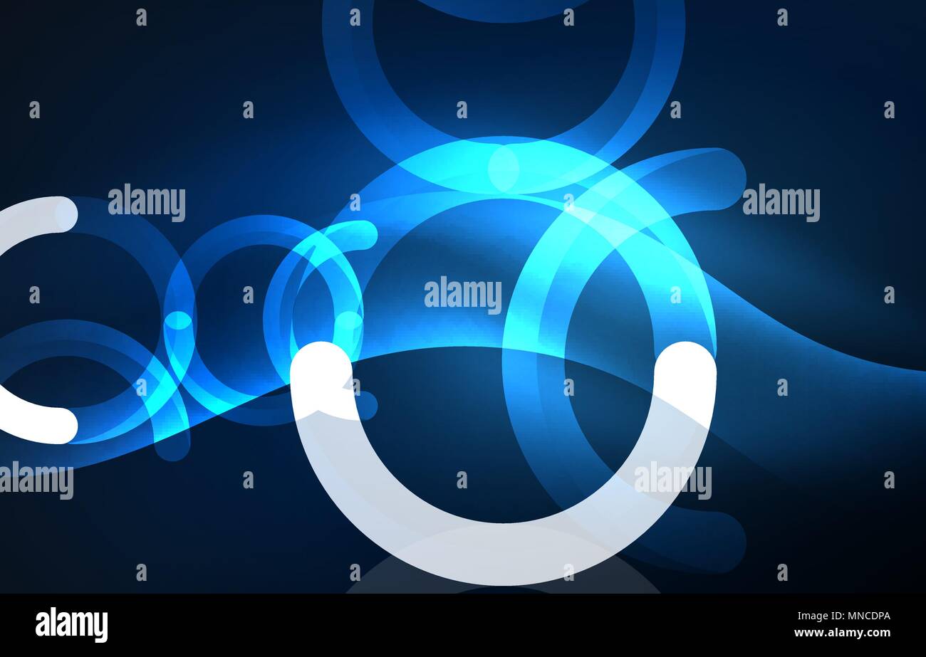 Abstract digital technology background. Abstract digital technology background, round shape with glowing effects on dark space Stock Vector