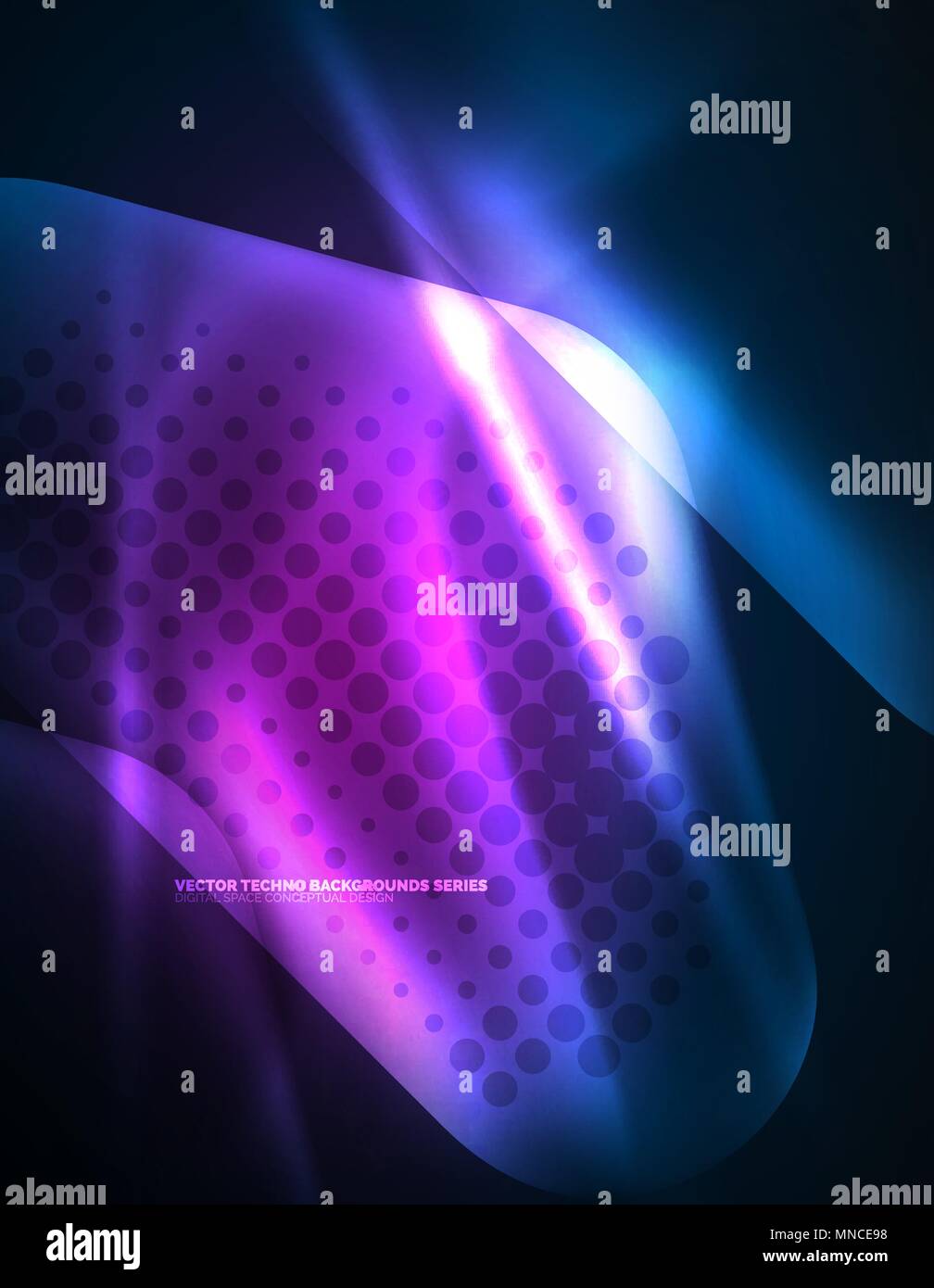Illuminated lens flares, glowing color techno background. Illuminated ...
