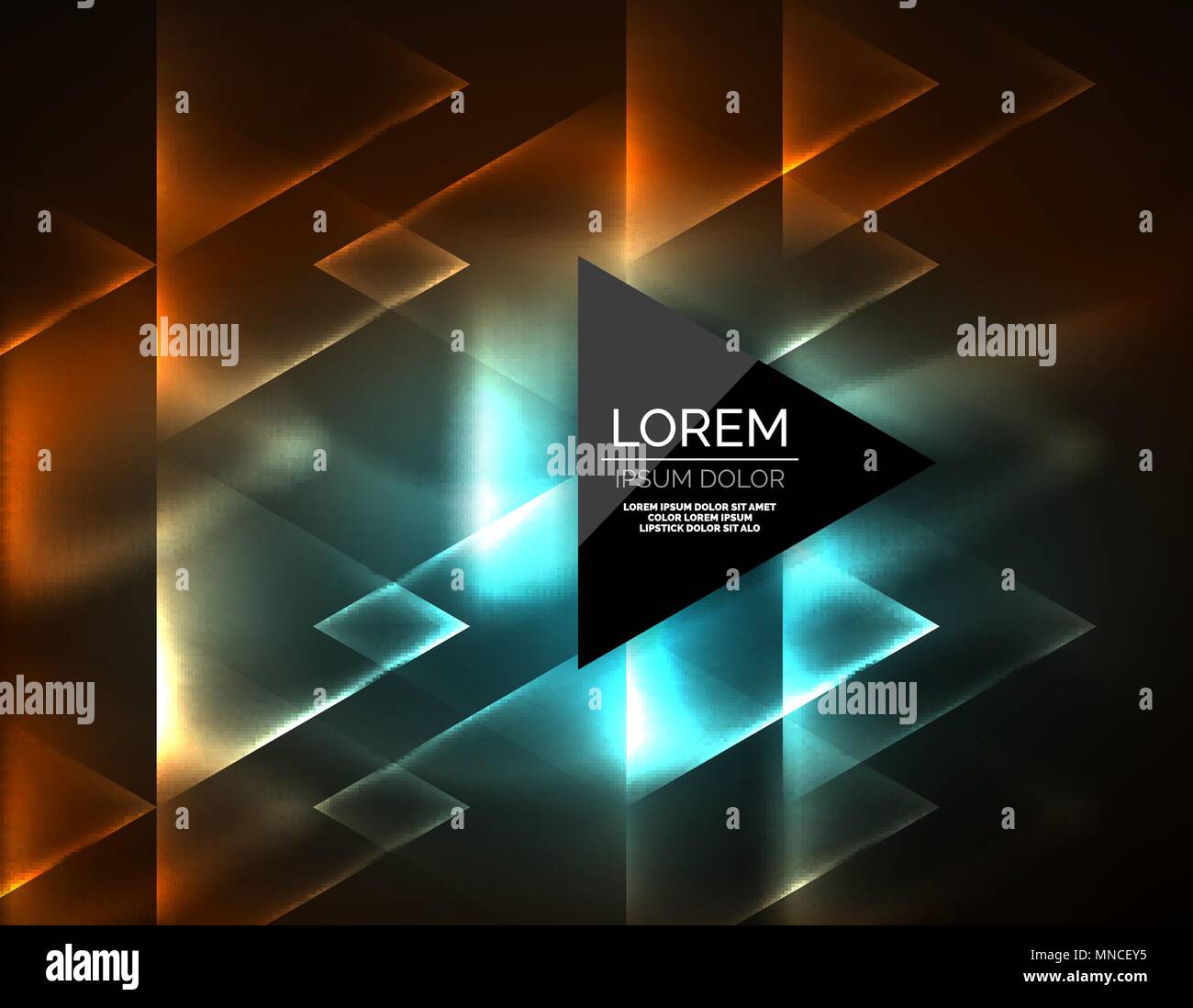 Color neon glowing triangles, abstract background. Color neon glowing ...
