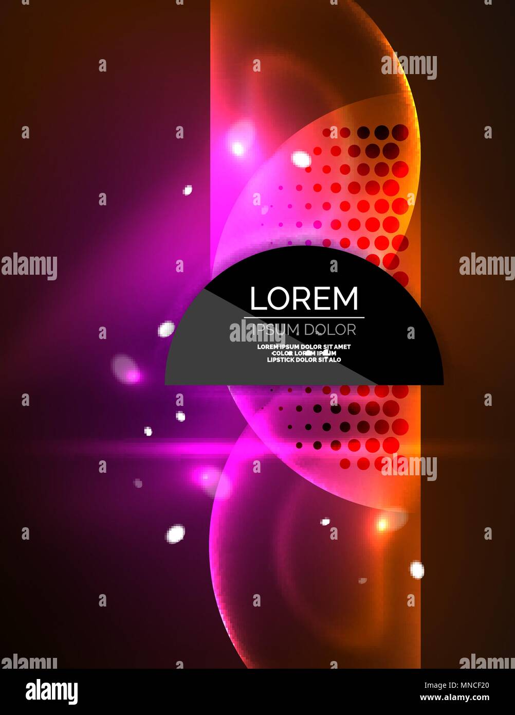 Round shapes, neon glowing trasparent elements. Vector abstract ...
