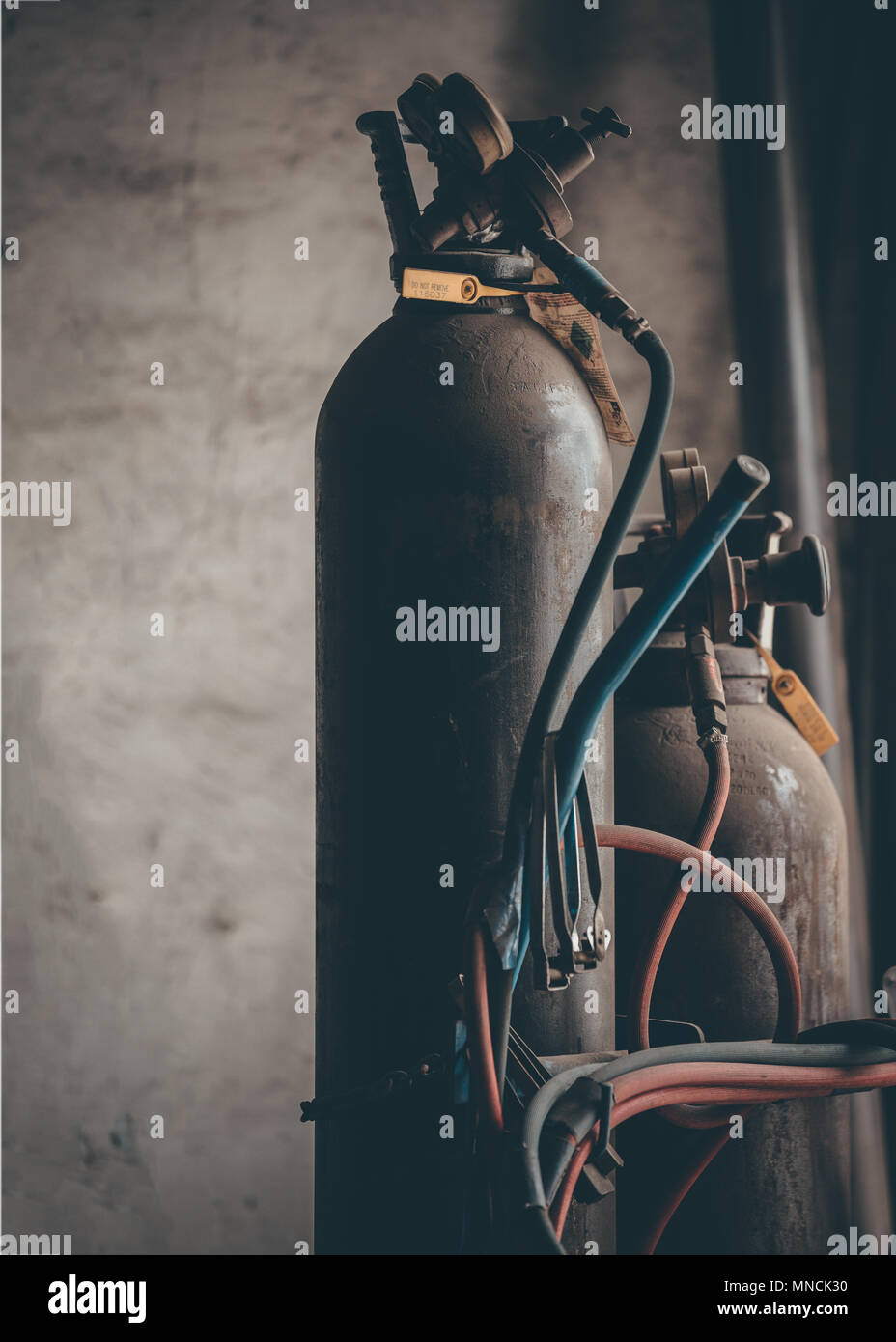 Acetylene bottles Stock Photo