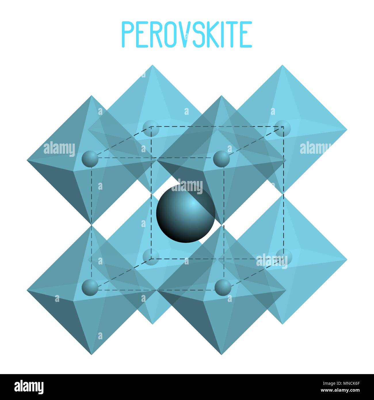 Mineral Perovskite. Chemical formula. Vector illustration. Color can change quickly Stock Vector