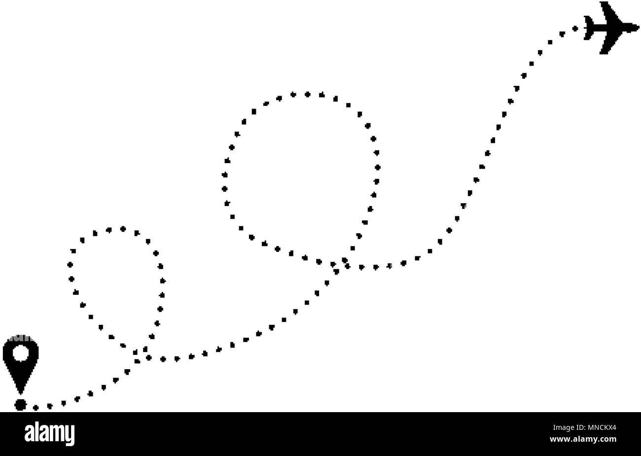 Plane track and point on departure illustration Stock Vector Image ...