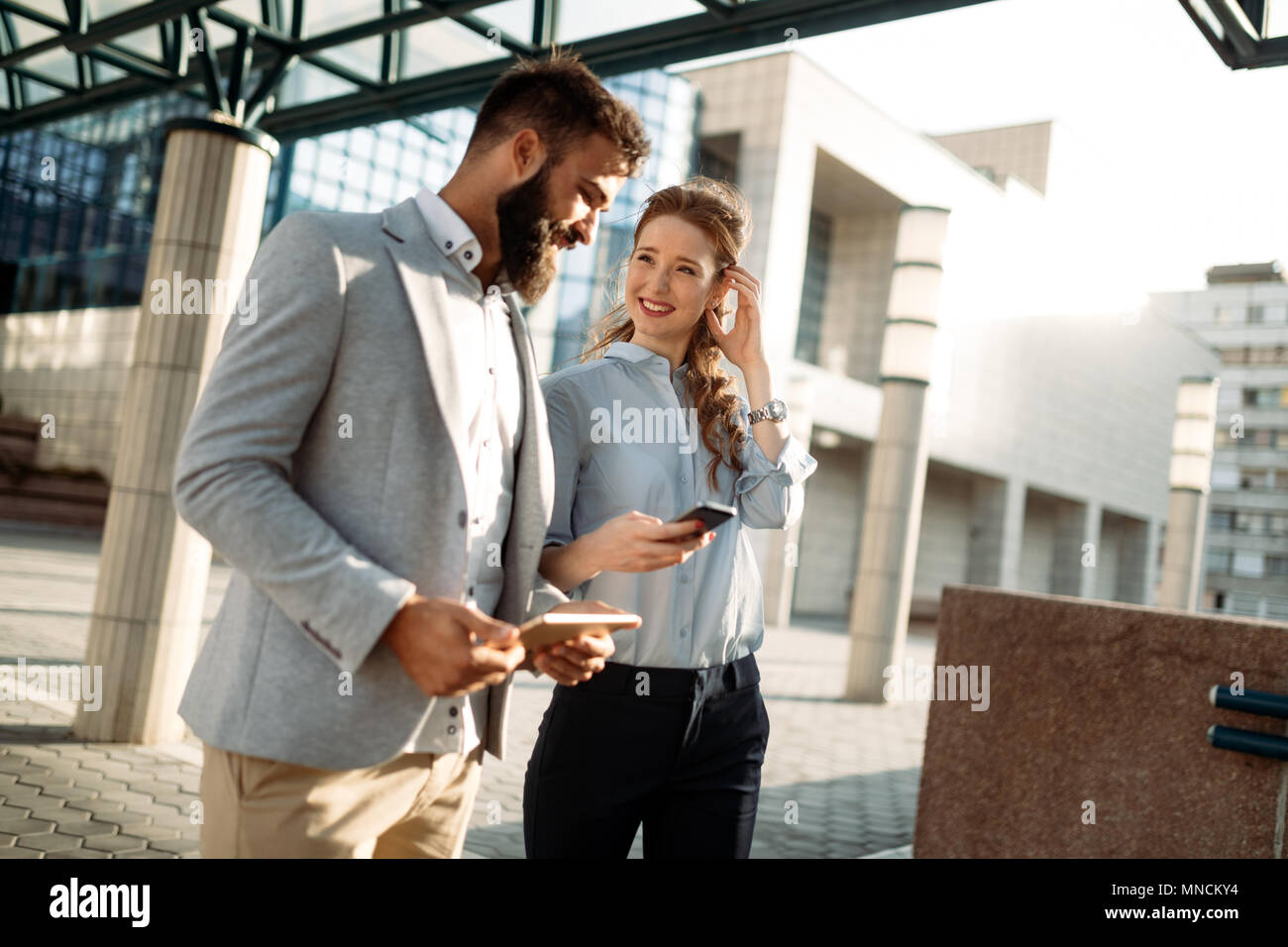 Business man woman talking hi-res stock photography and images - Alamy