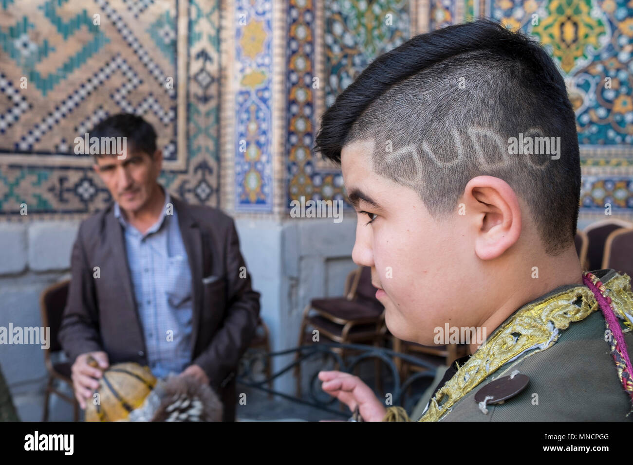 Uzbekistan, Samarkand, boy, portrait Stock Photo