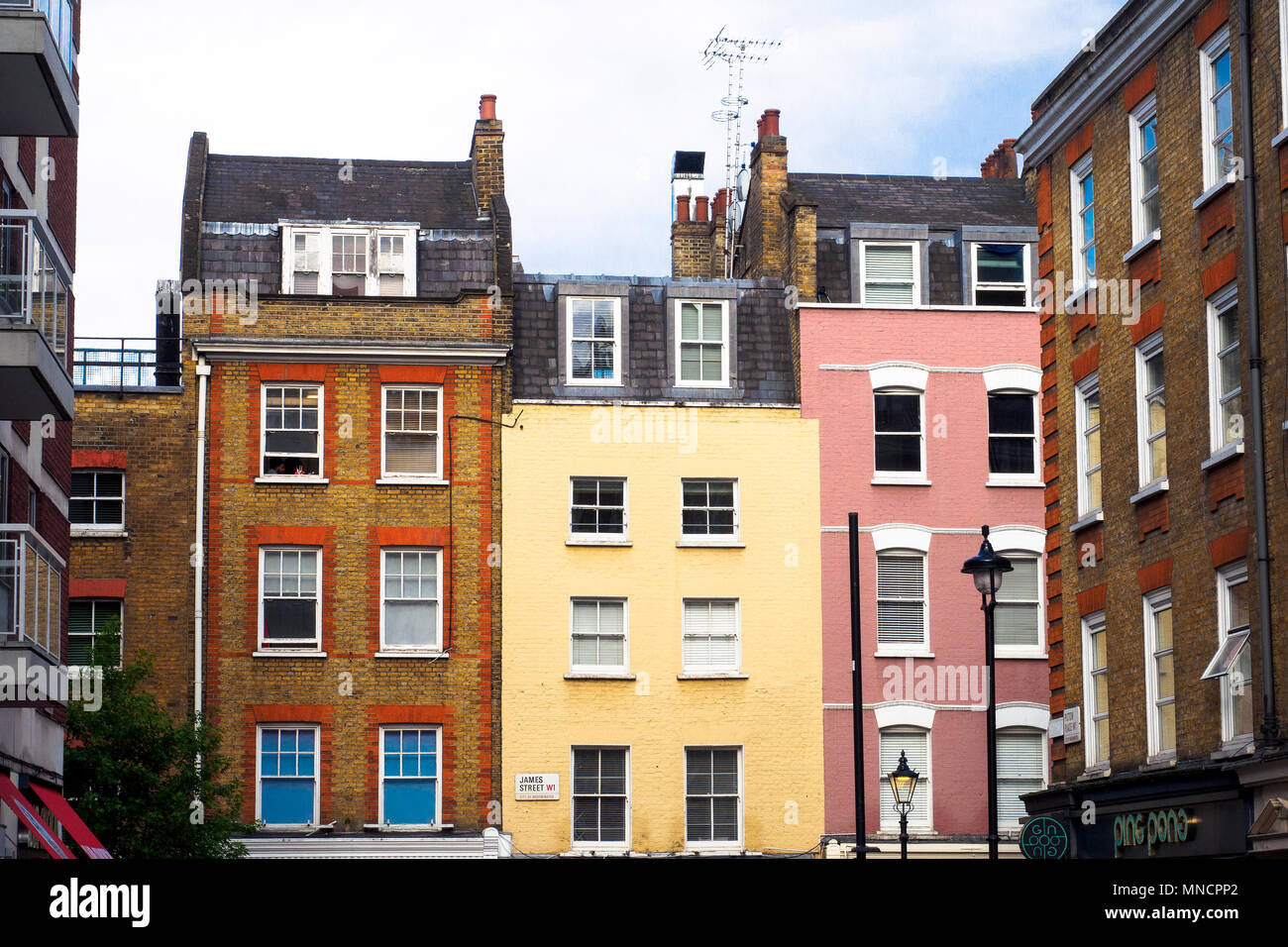 Houses facade in Picton place in the city of Westminter - London, England Stock Photo