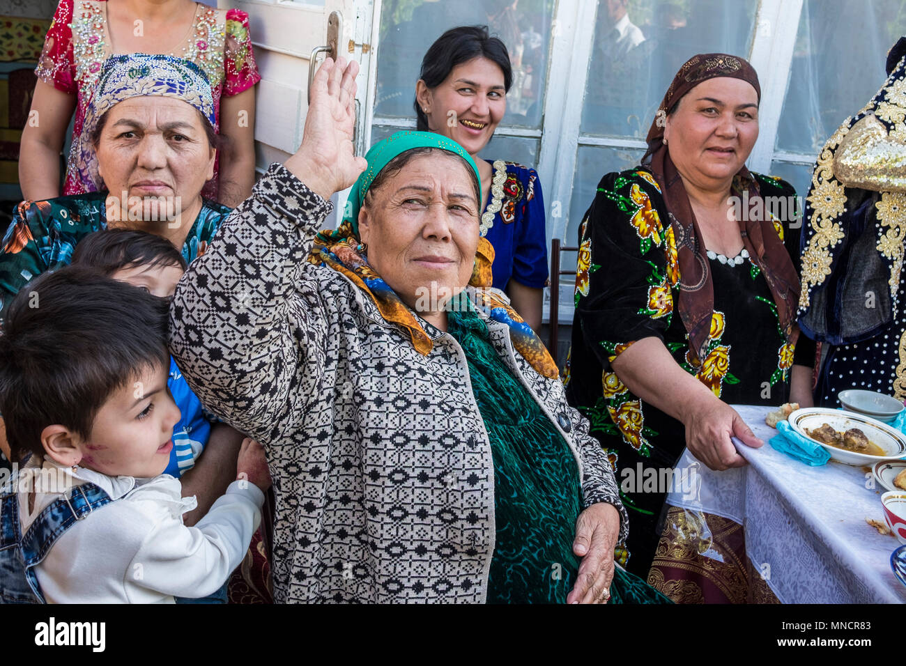 Uzbekistan, Samarkand, local party Stock Photo