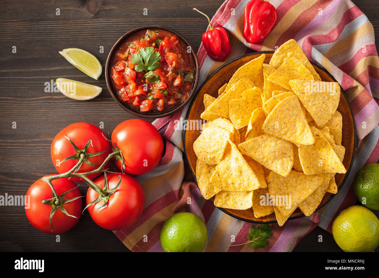 mexican salsa dip and nachos tortilla chips Stock Photo Alamy