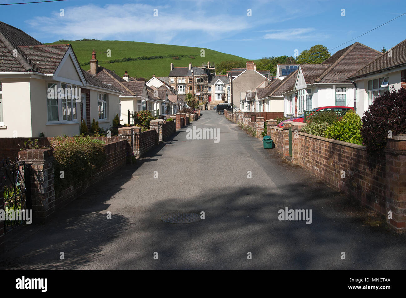bungalows Combe Martin North Devon Stock Photo Alamy
