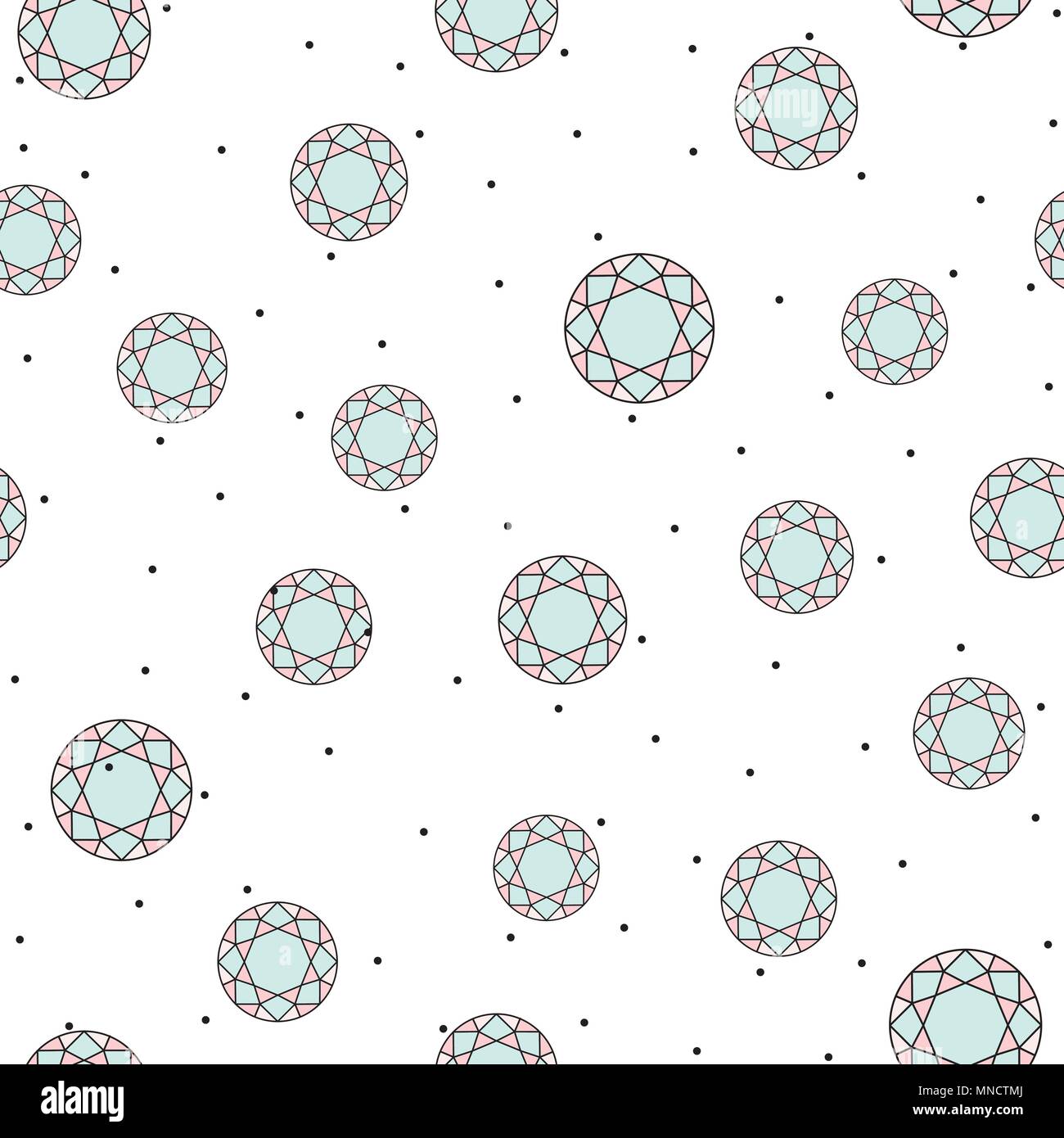 Seamless pattern with colored stylized diamond . Vector background Stock Vector