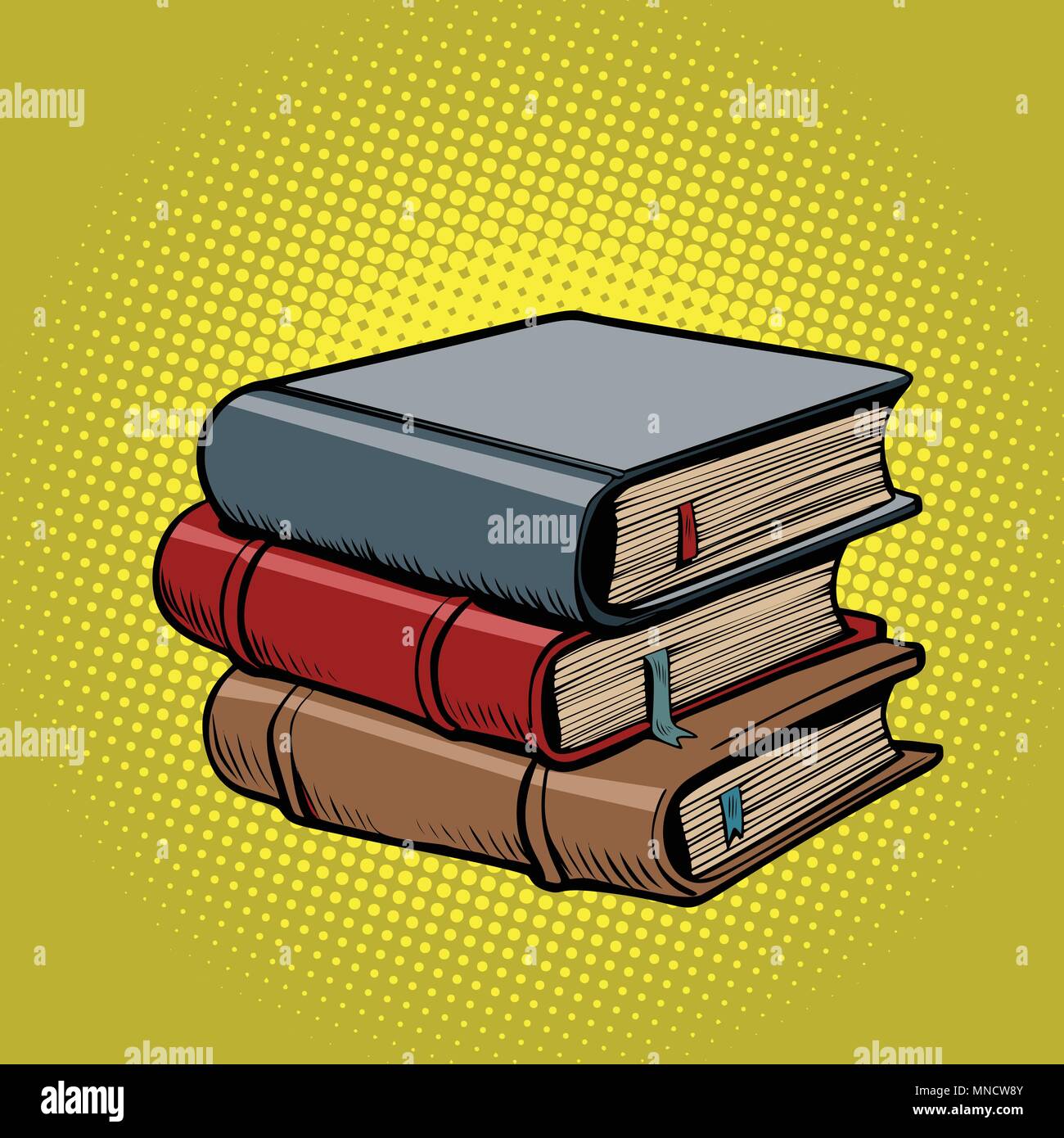 stack of old books Stock Vector
