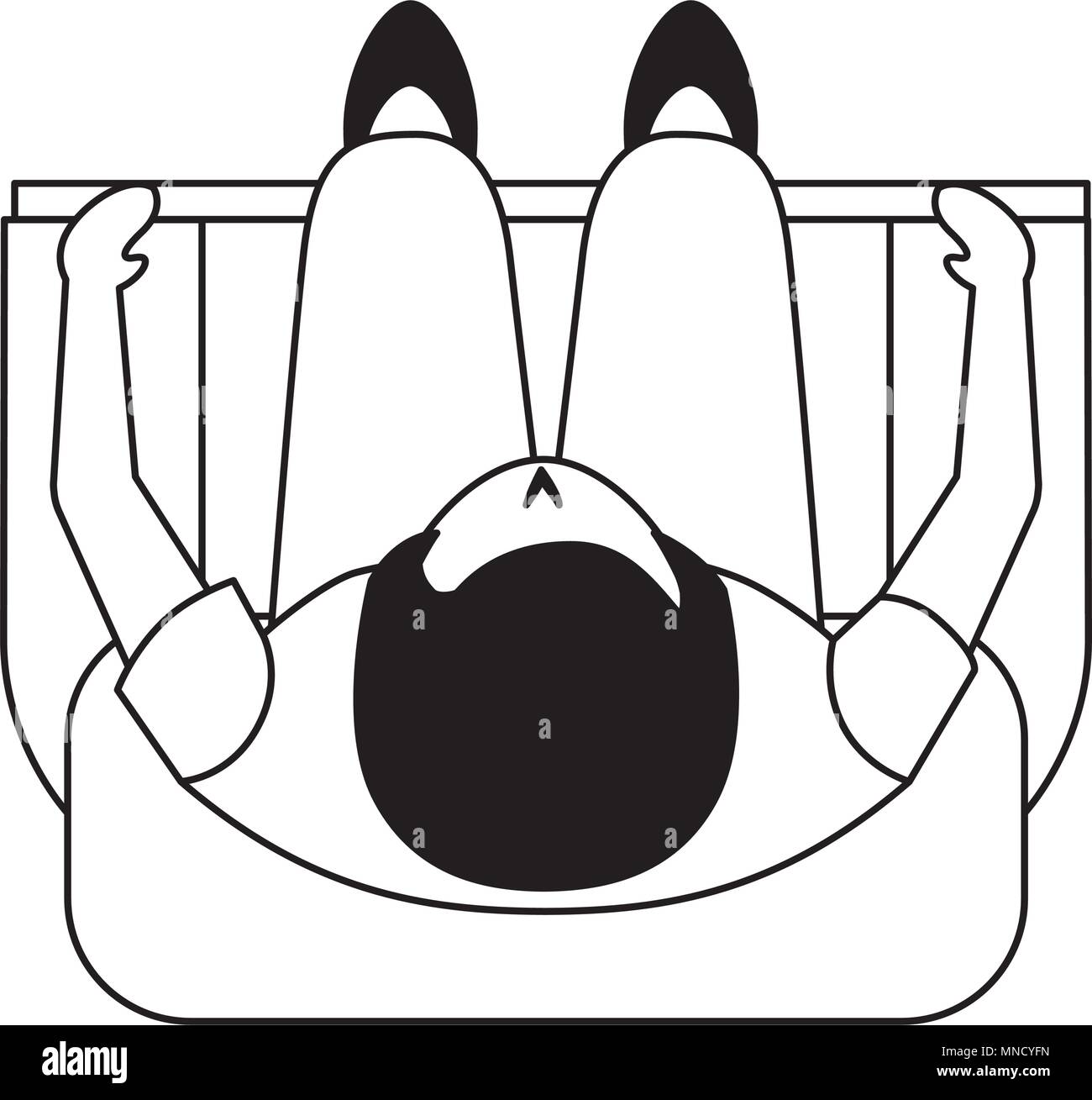businessman look up sitting on sofa vector illustration Stock Vector