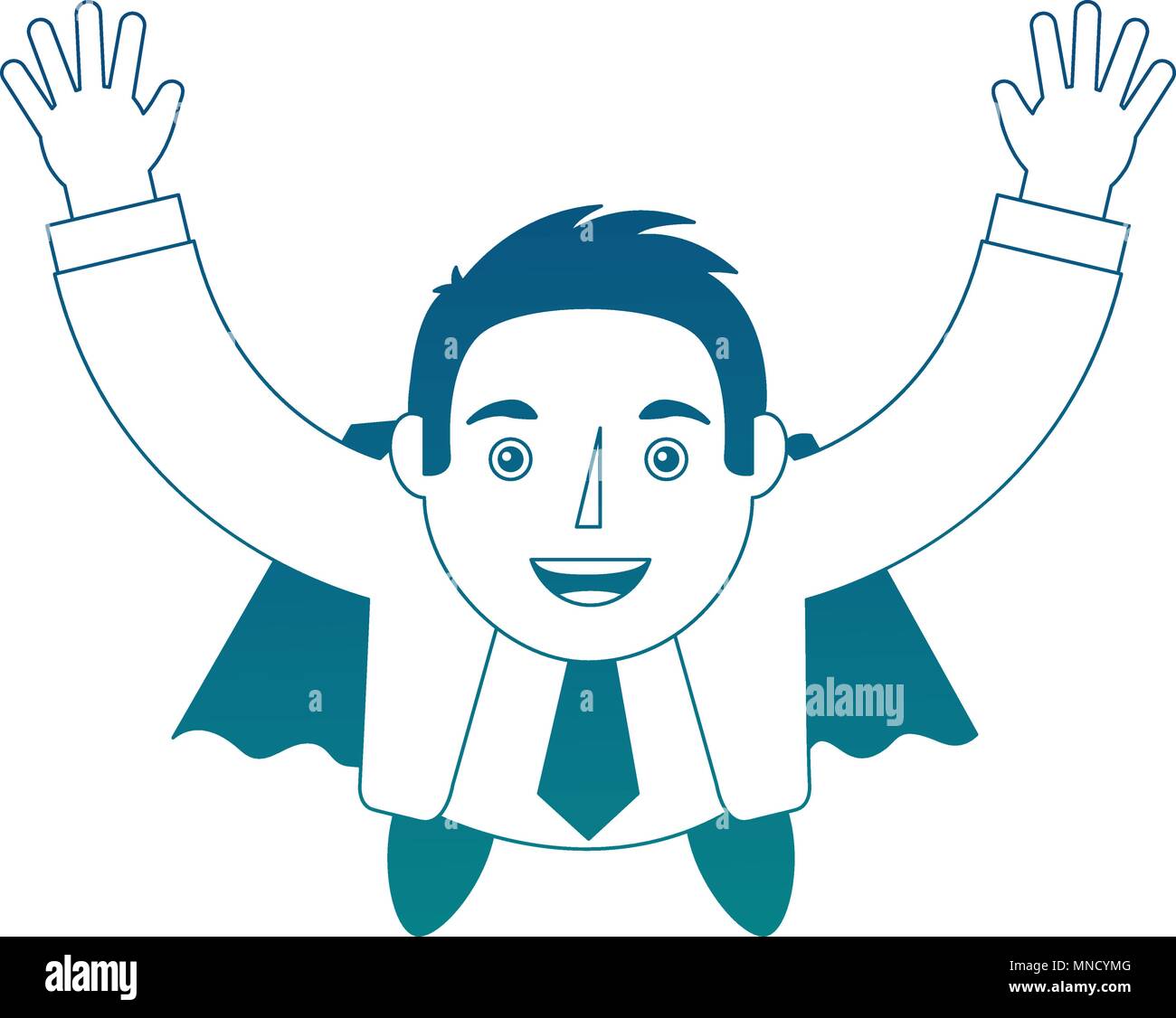 aerial view of elegant businessman super hero celebrating vector ...