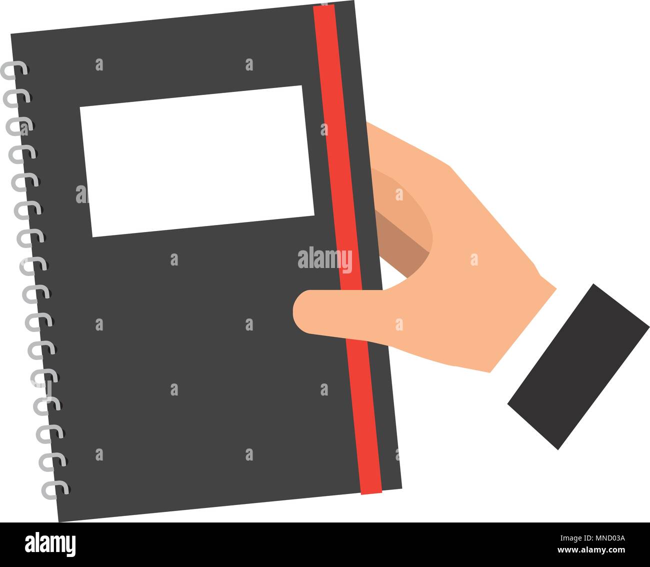 hand holding notebook supply image vector illustration Stock Vector ...