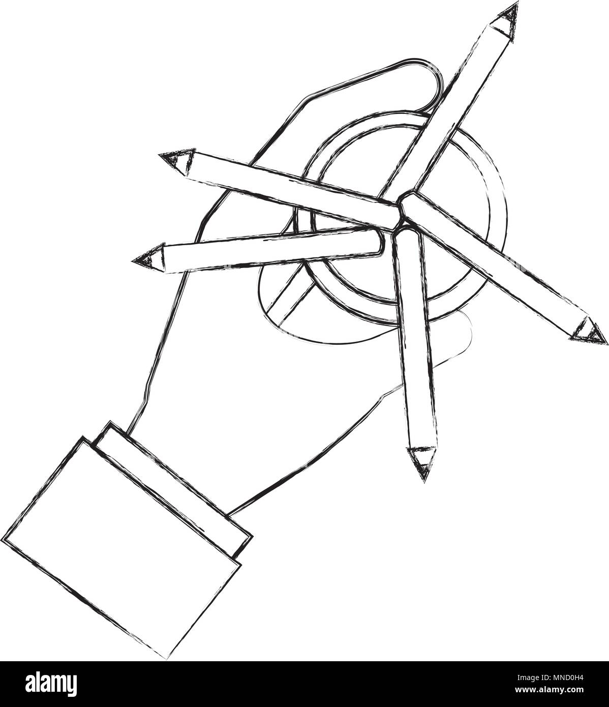 hand holding pencil color in case Stock Vector Image & Art - Alamy
