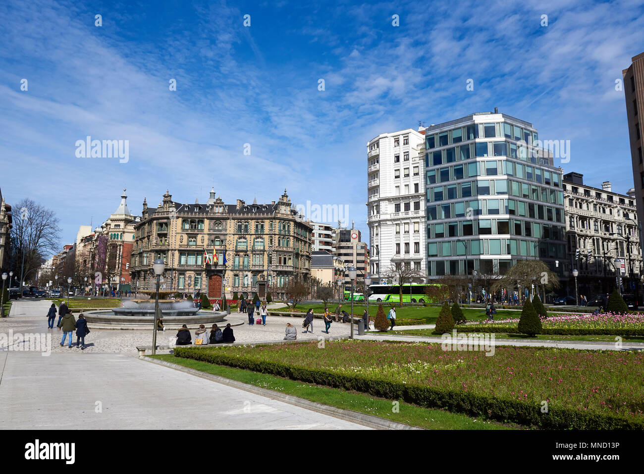 Plaza de Federico Moyua, Bilbao,  Biscay, Basque Country, Euskadi, Euskal Herria, Spain, Europe Stock Photo