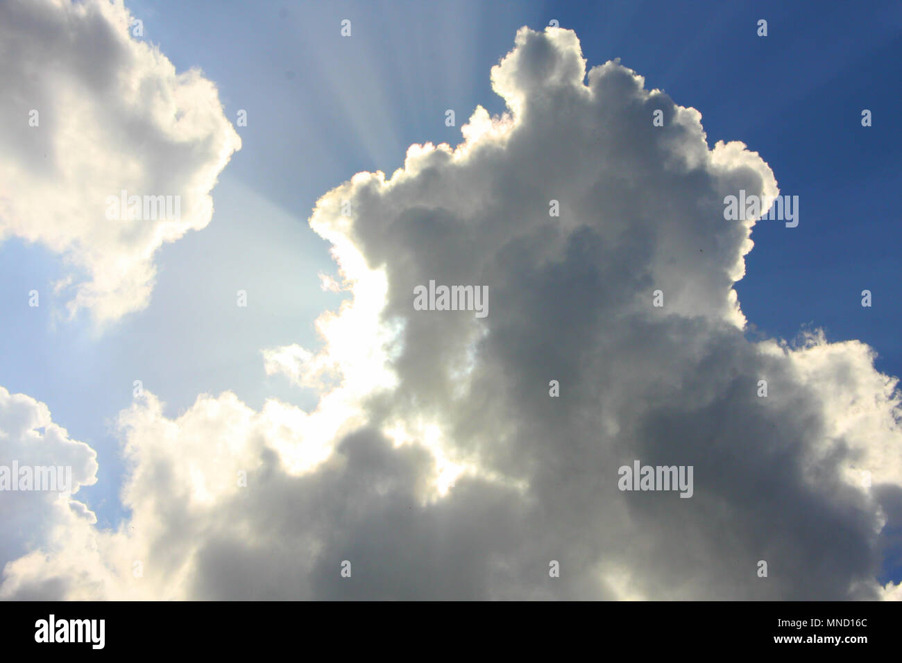 Beautiful white clouds floating on the big blue sky Stock Photo - Alamy