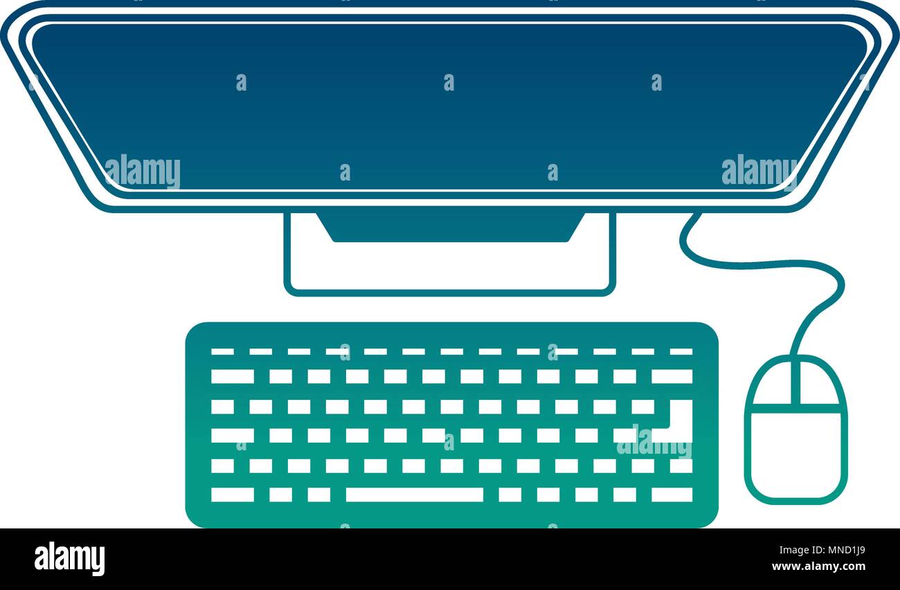 top view computer monitor keyboard mouse Stock Vector Image & Art - Alamy