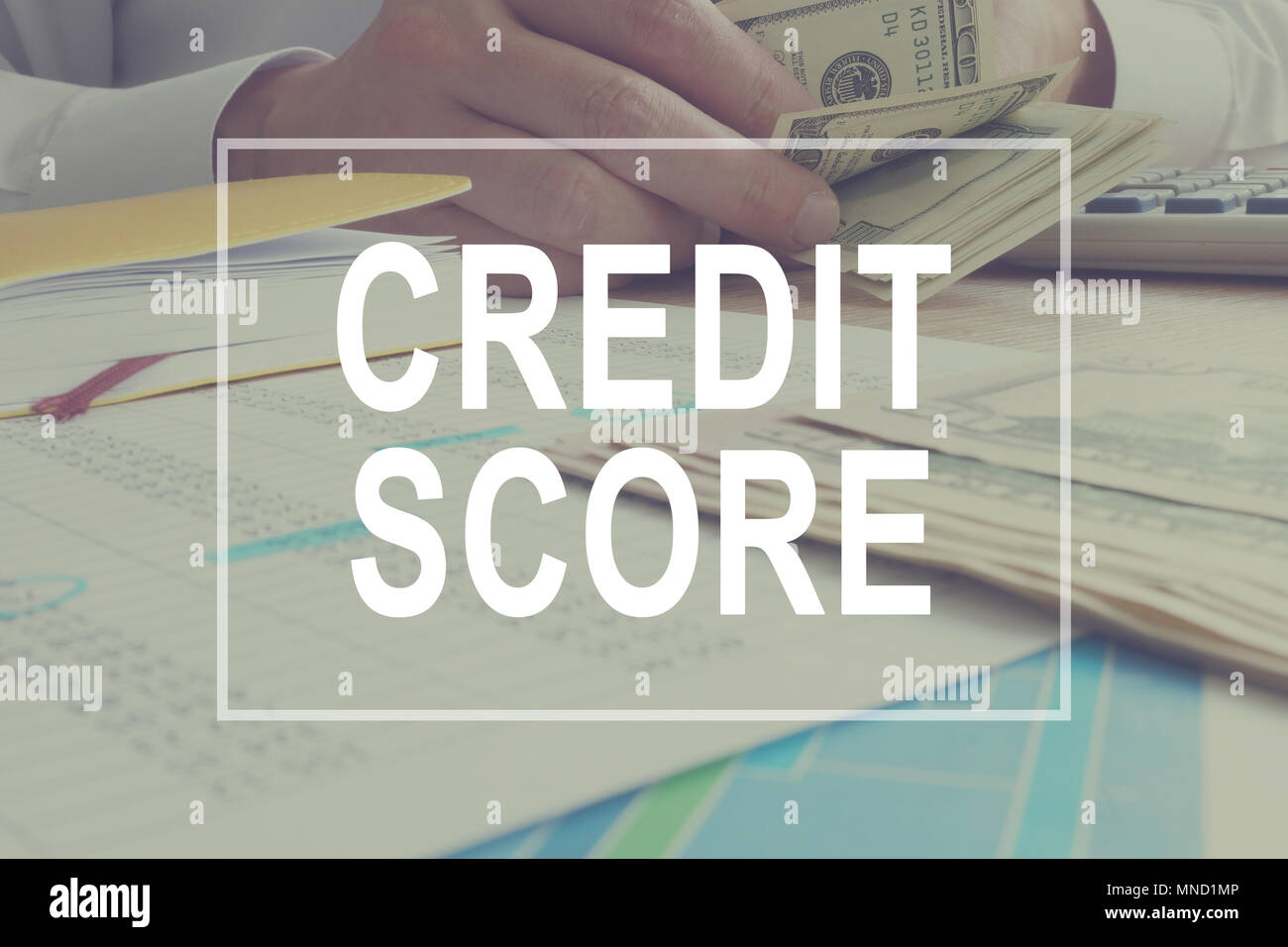 Credit score concept. Manager is working. Stock Photo