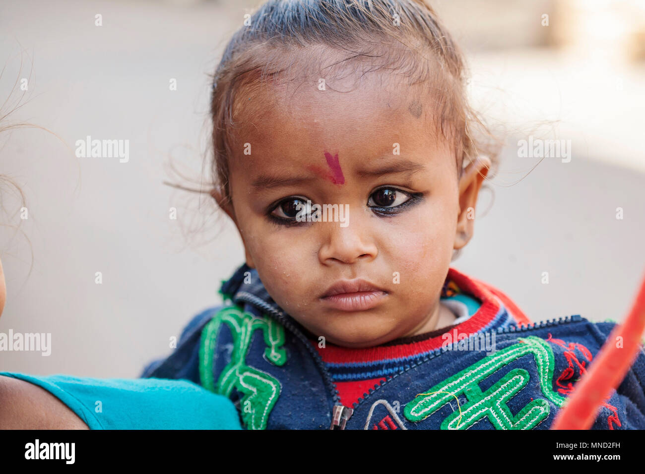 Udaipur City Rajasthan India February 9 2018 Little Girl With