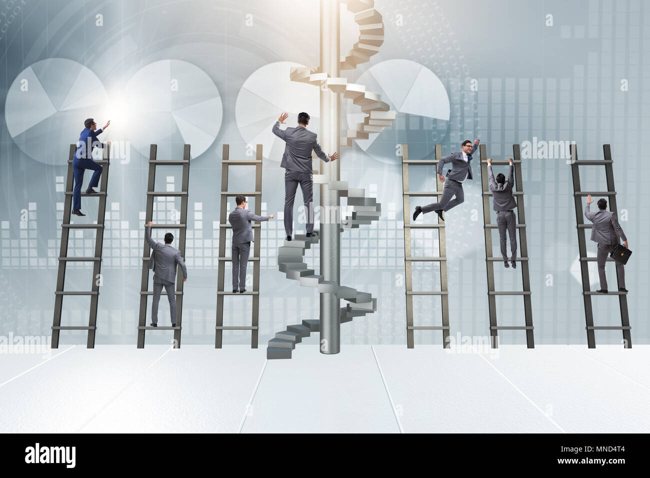 Competition concept with businessman beating competitors Stock Photo ...