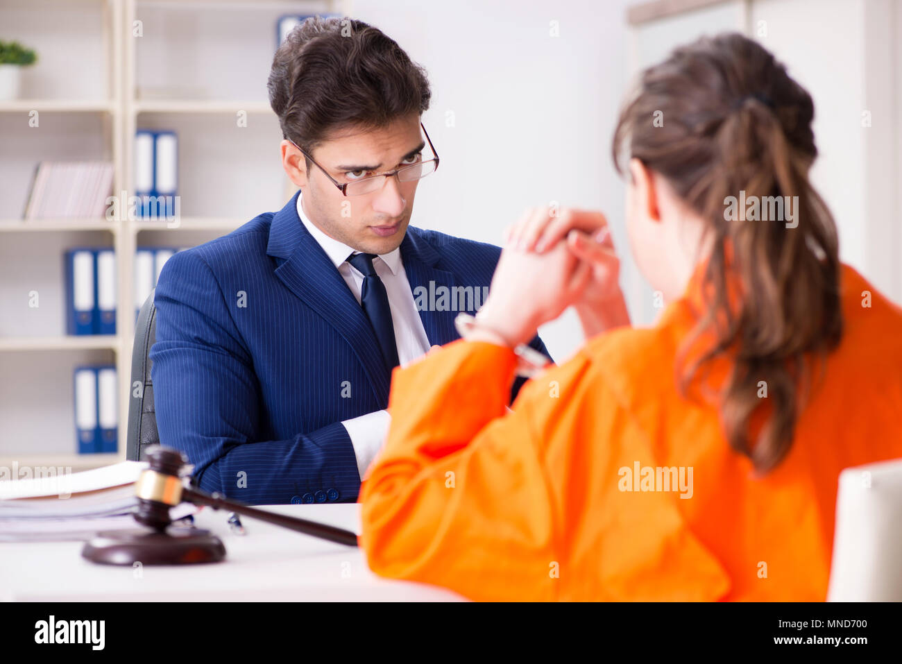 Lawyer meeting his client in prison Stock Photo Alamy