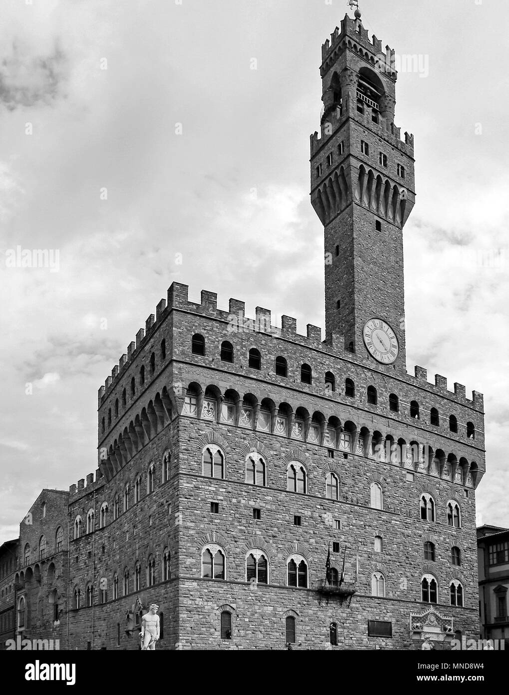Florence Italy Old Palace also called Palazzo Vecchio with clock tower