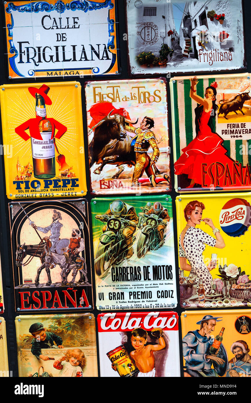 frigiliana. Spanish metal plate souvenirs. Spain Stock Photo - Alamy