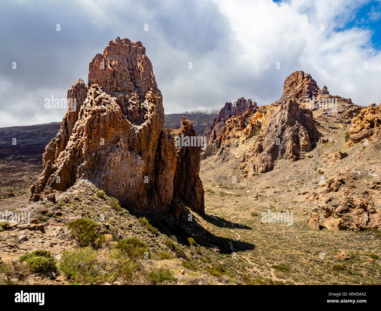 Rock formation known as La Catedral an exposed volcanic plug at the ...