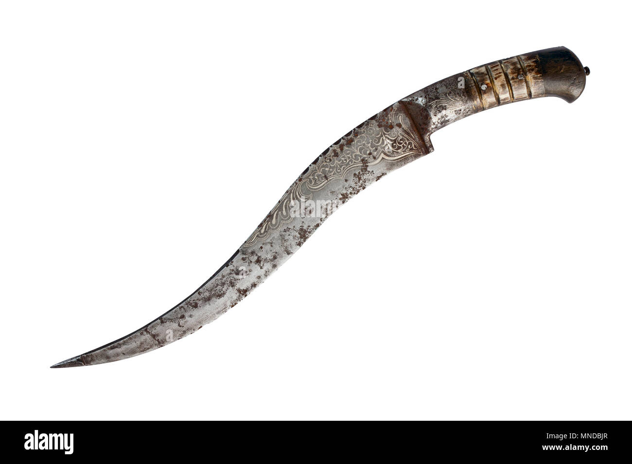 Vintage knife isolated on white background. Clipping path. Stock Photo