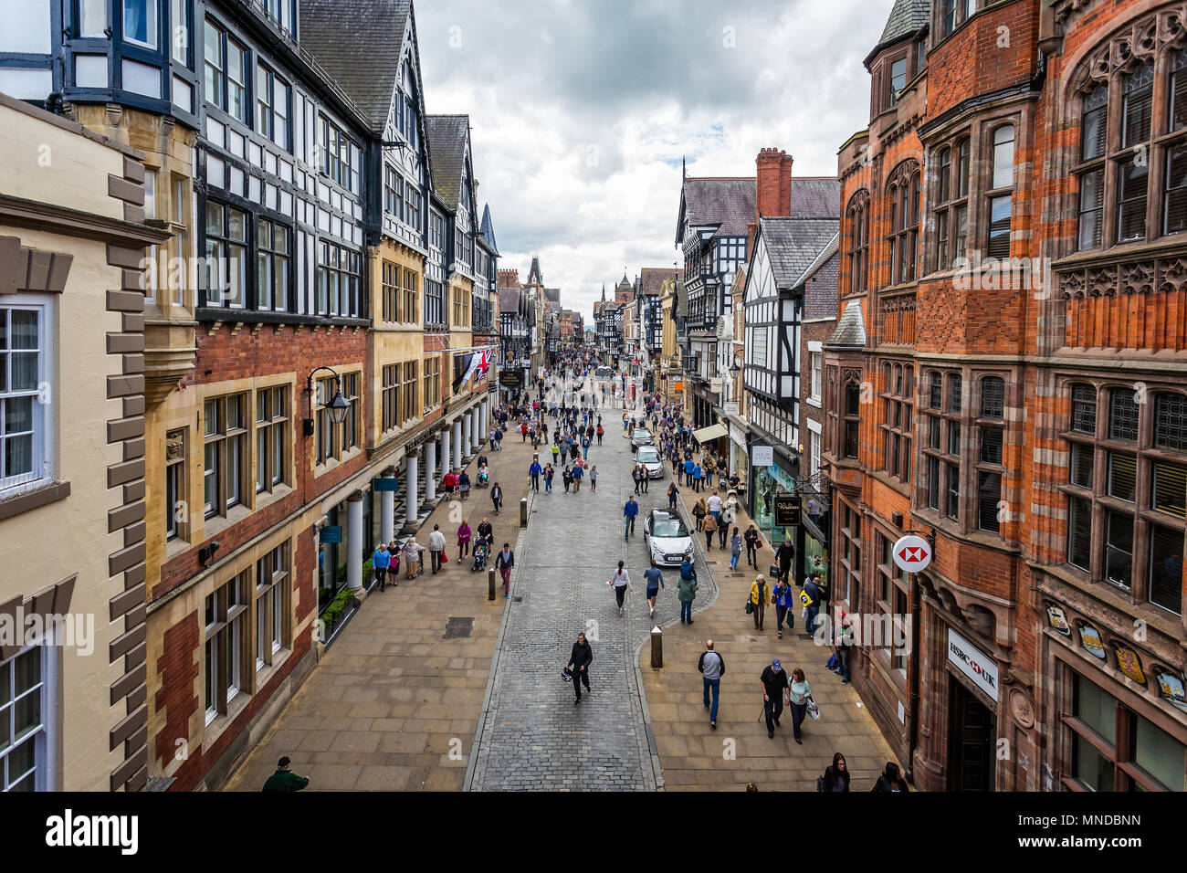 Eastgate Street in Chester, Cheshire, UK taken on 13 May 2017 Stock Photo