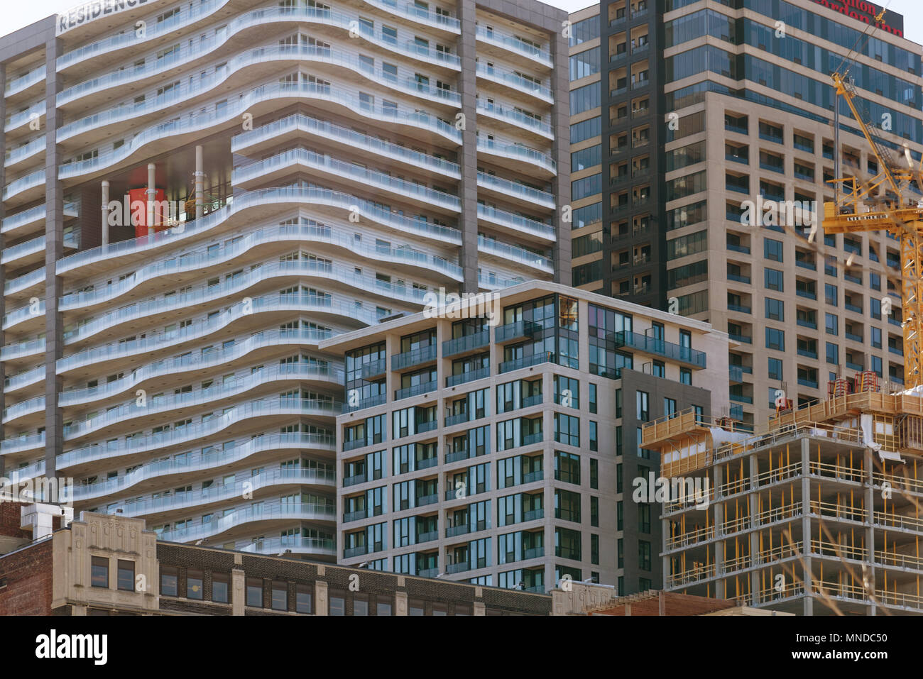 New blocks of flats being built very close to each other inMontreal, Quebec, Canada Stock Photo