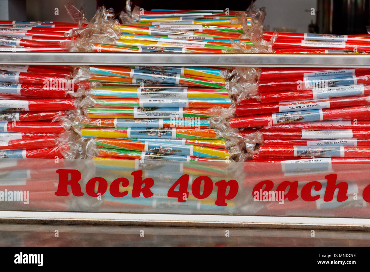 Sticks of seaside rock from ClactononSea in Essex, England Stock Photo Alamy