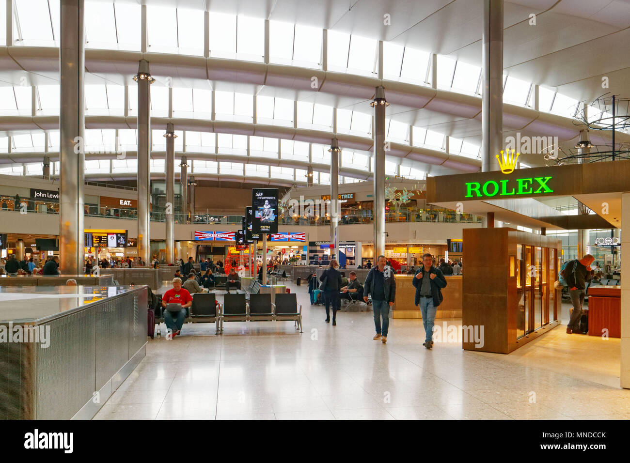 Rolex duty free shop in London Heathrow Airport Terminal 2 Stock Photo