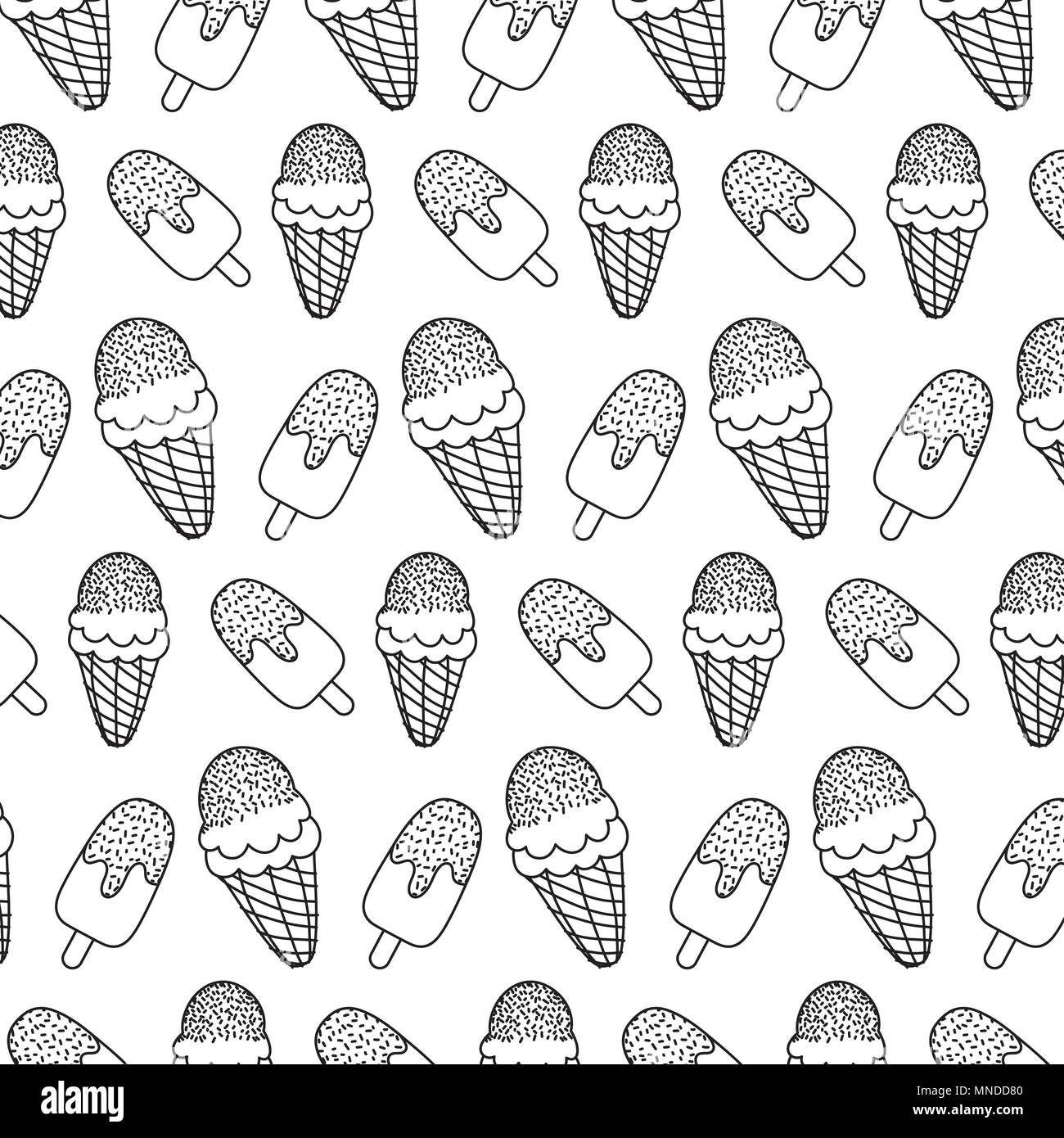 Ice lollies illustration Black and White Stock Photos & Images - Alamy