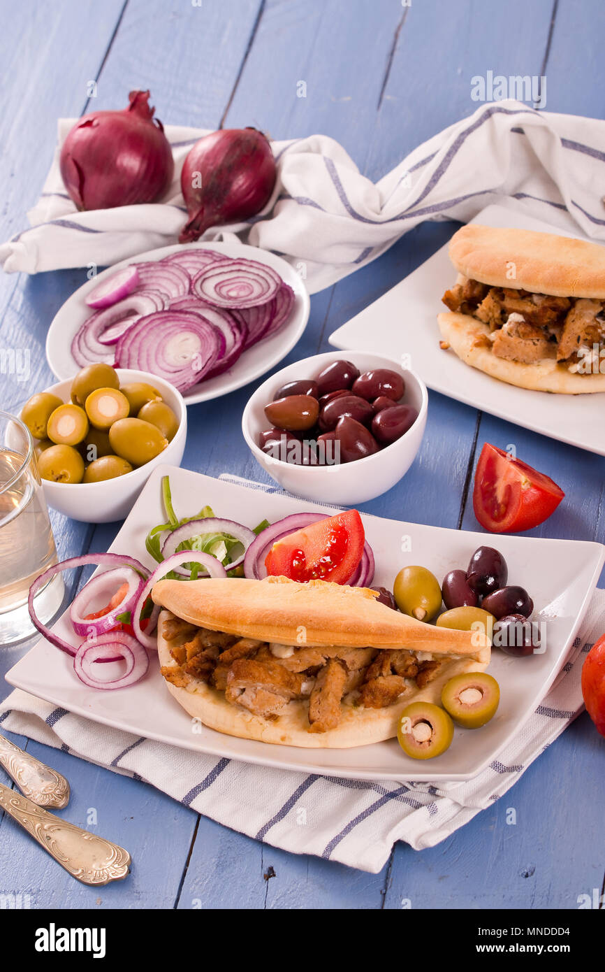 Greek pita bread Stock Photo Alamy