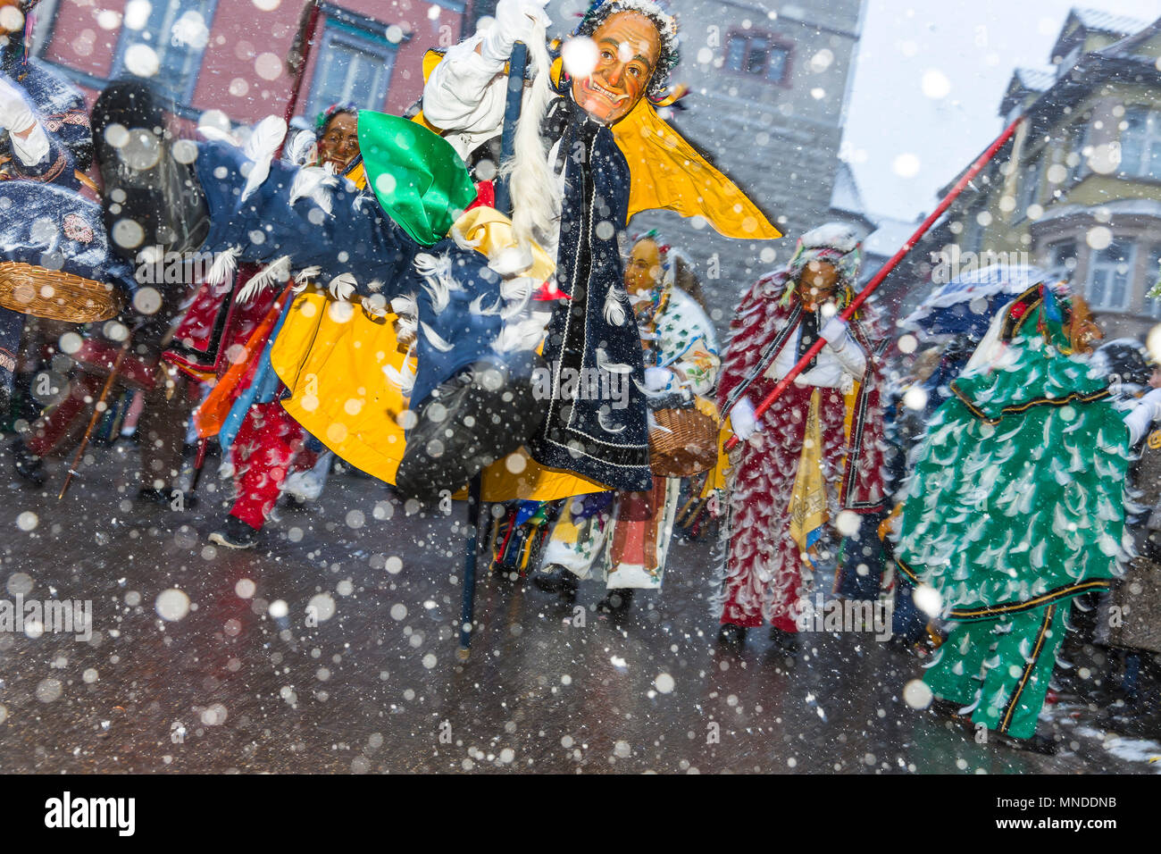 DEU, Deutschland, Rottweil,  12.02.2018:  Rottweil, the old town is famous for its medieval center and for its traditional carnival, Swabian-Alemannic Stock Photo