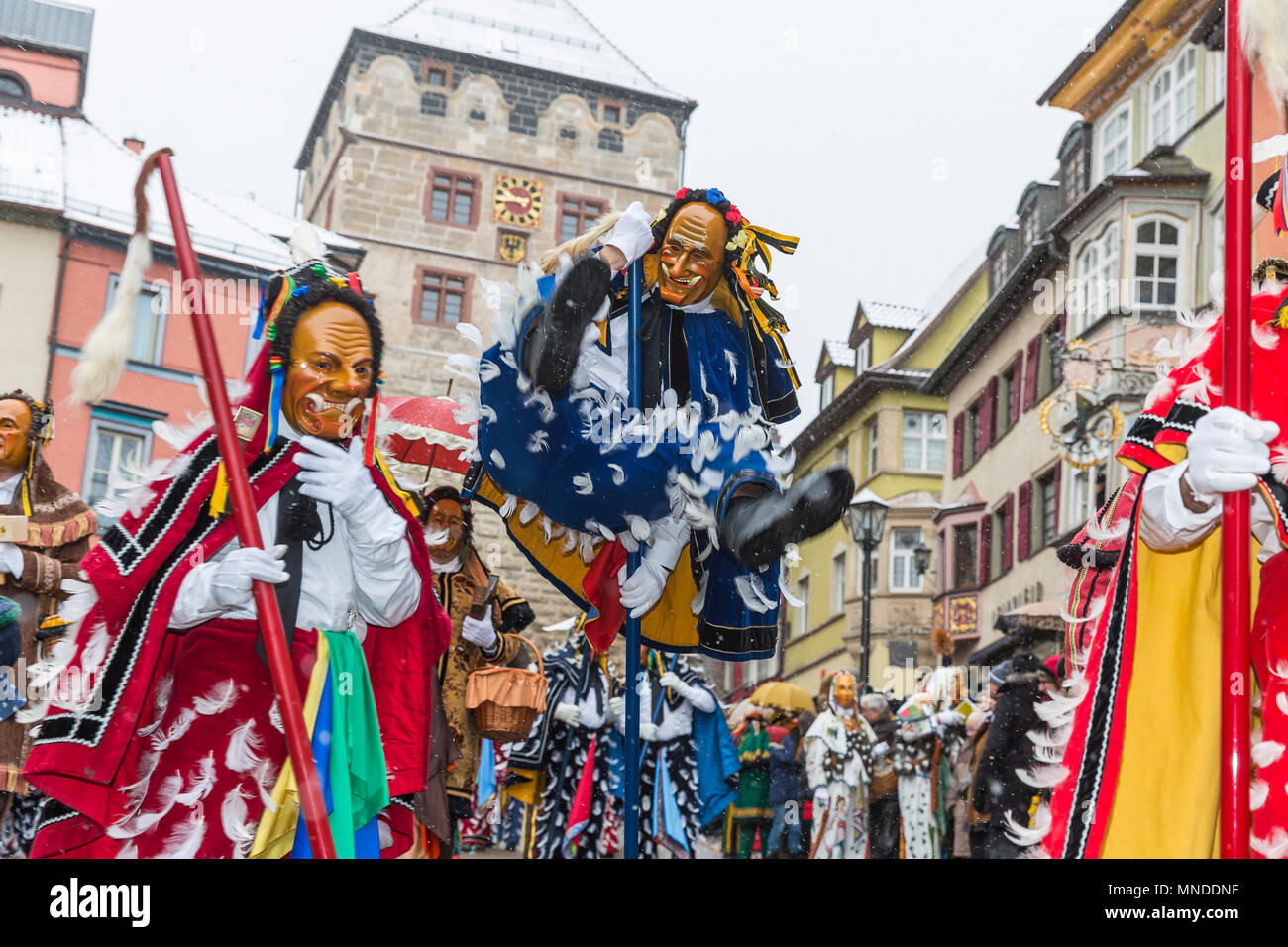 DEU, Deutschland, Rottweil,  12.02.2018:  Rottweil, the old town is famous for its medieval center and for its traditional carnival, Swabian-Alemannic Stock Photo