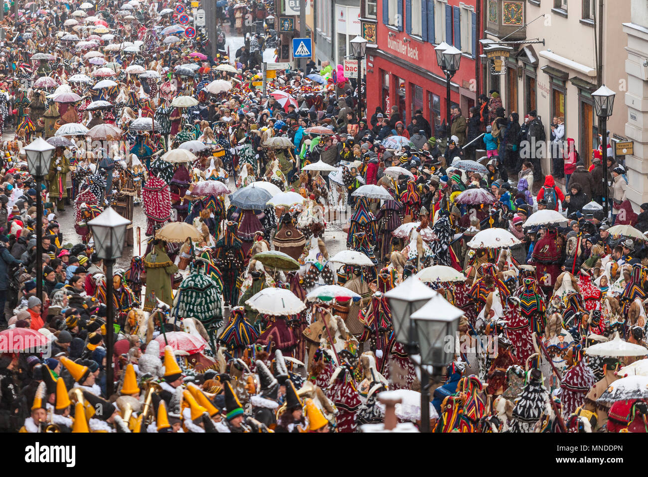 DEU, Deutschland, Rottweil,  12.02.2018:  Rottweil, the old town is famous for its medieval center and for its traditional carnival, Swabian-Alemannic Stock Photo