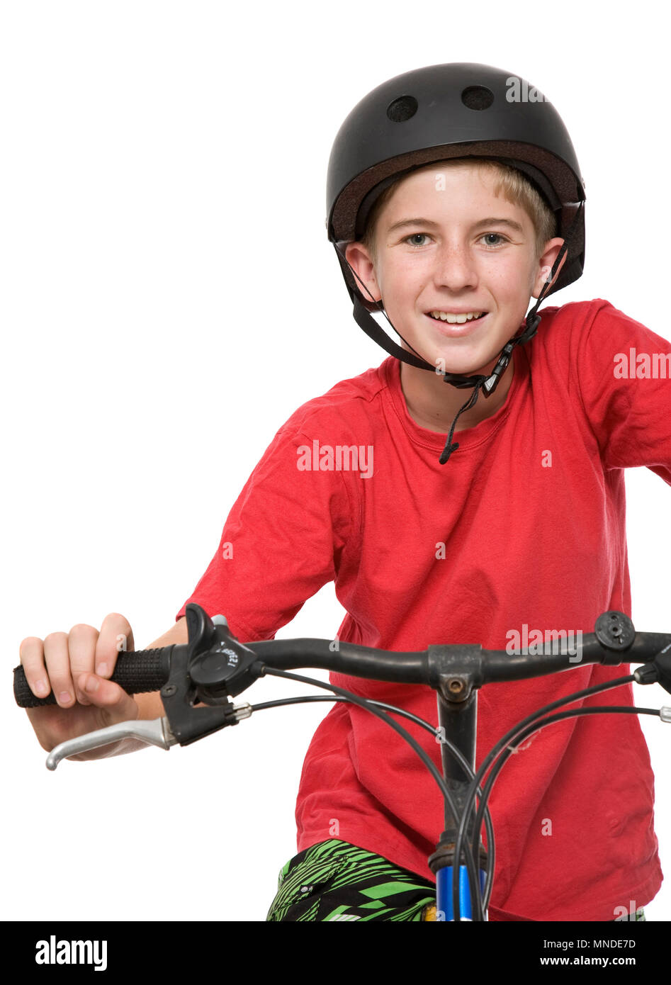 Boy on bicycle isolated on hires stock photography and images Alamy