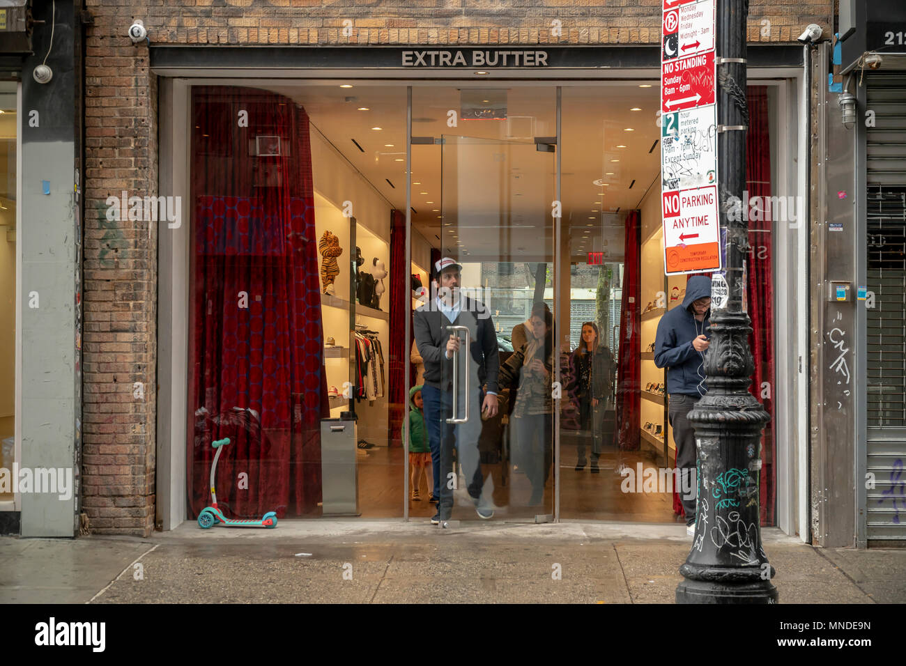 The Extra Butter sneaker and streetwear store on Orchard Street in the Lower East Side neighborhood of in New York on Sunday May 13 2018. A Richard B. Levine Stock Photo Alamy