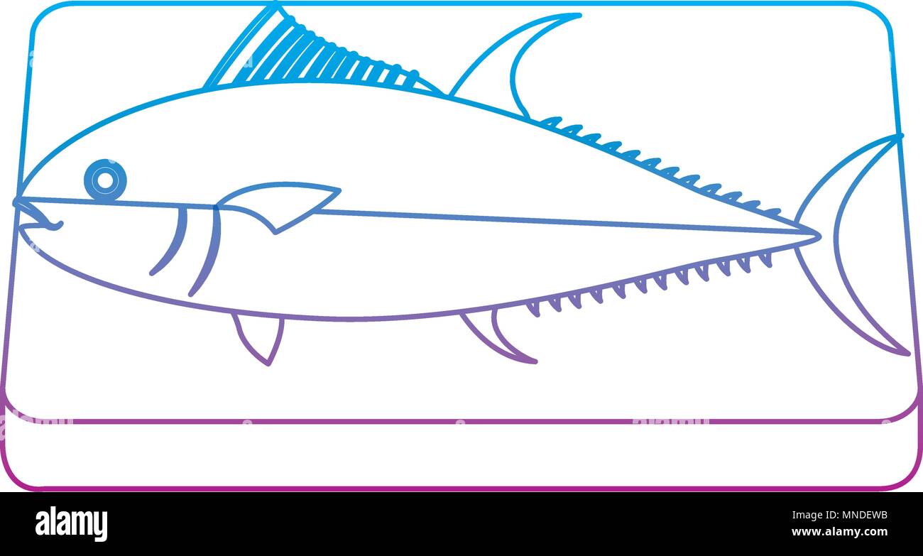 degraded line fish food in the wood cutting board Stock Vector Image ...