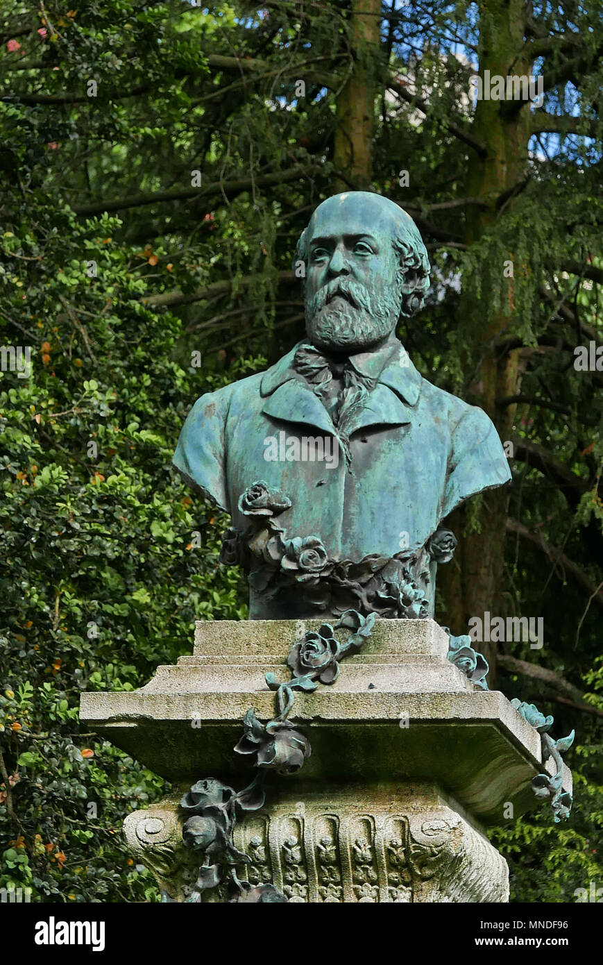 Henry Murger chest, Luxembourg garden, Paris, France, Europe Stock