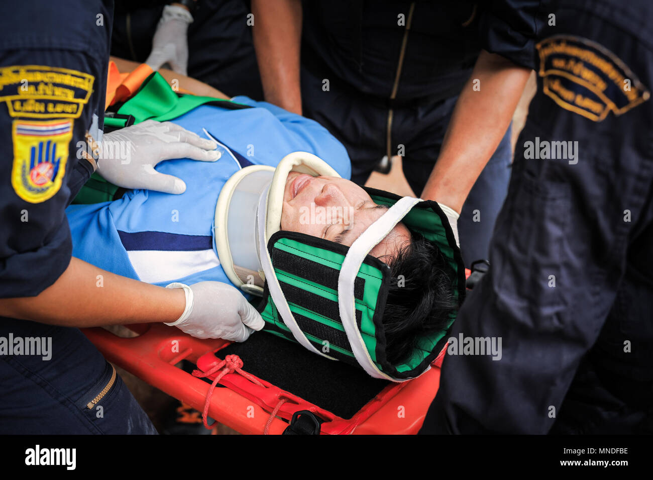 First aid training to transfer patient, Rehearsed emergency plan moving