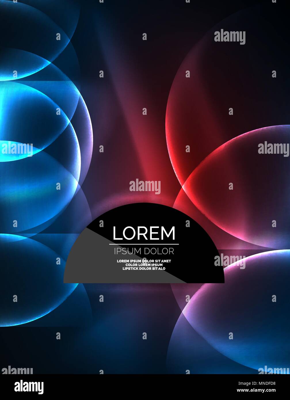 Neon glowing glass transparent circles, background. Neon glowing glass transparent circles, abstract background. Techno template, vector illustration, magic energy concept Stock Vector