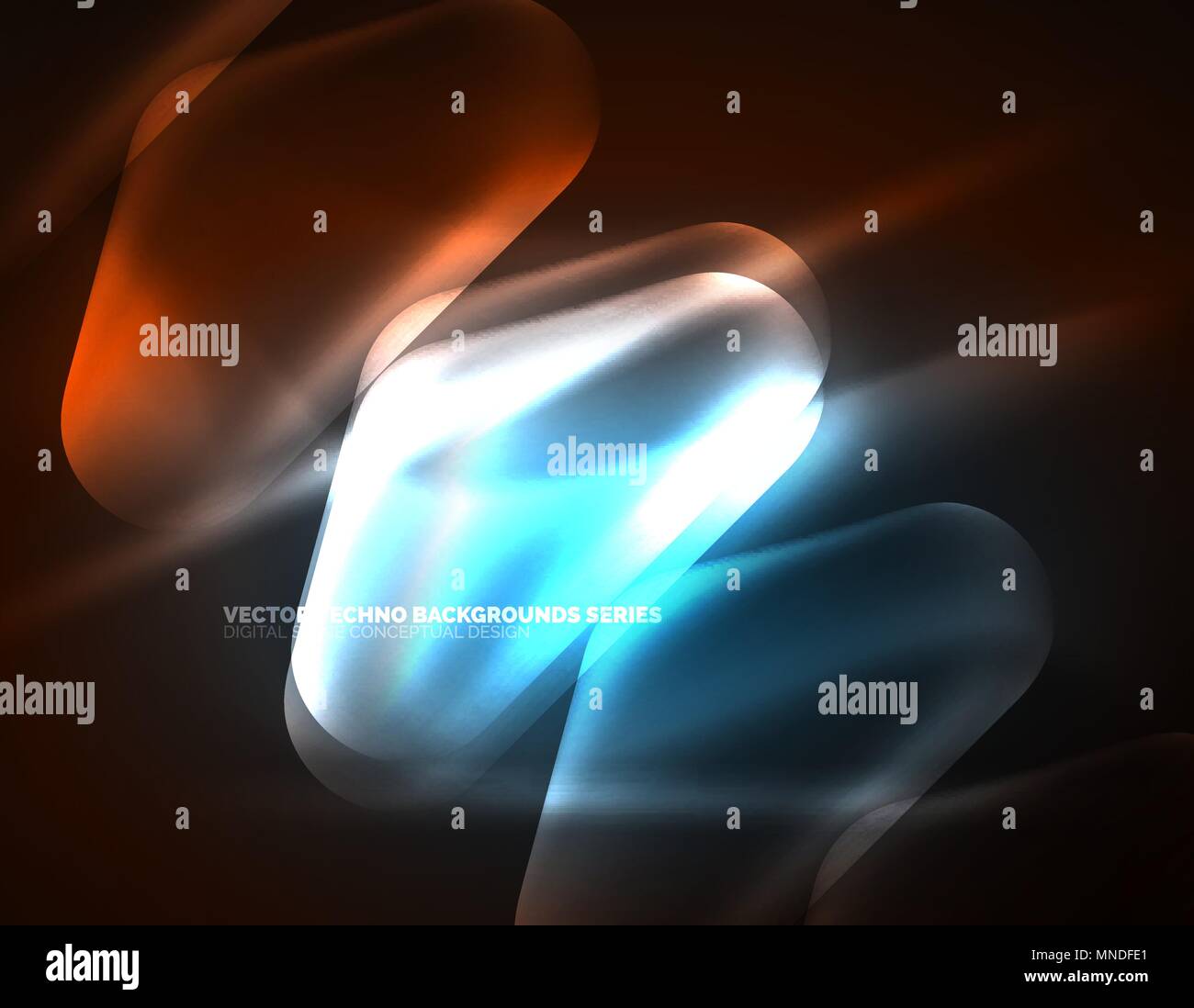 Illuminated lens flares, glowing color techno background. Illuminated ...