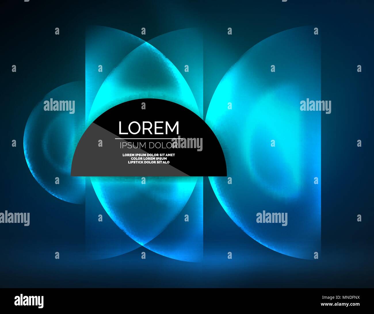 Round shapes, neon glowing trasparent elements. Vector abstract ...
