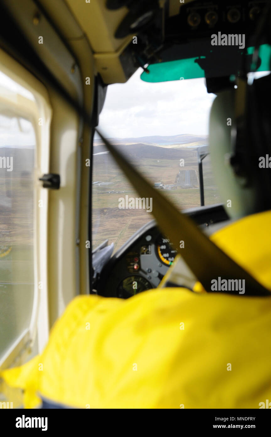 Inside Britten Norman BN-2B islander aircraft flying between Shetland ...