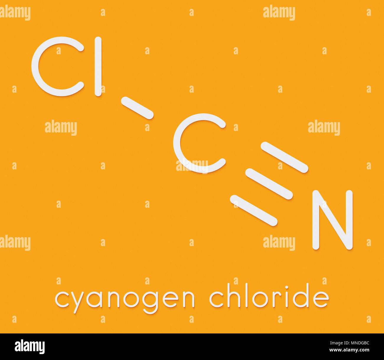 Cyanogen chloride toxic gas molecule. Skeletal formula Stock Photo - Alamy